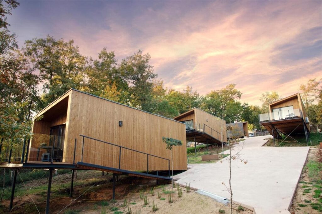 cabañas rurales de madera en mirador Cachamuíña